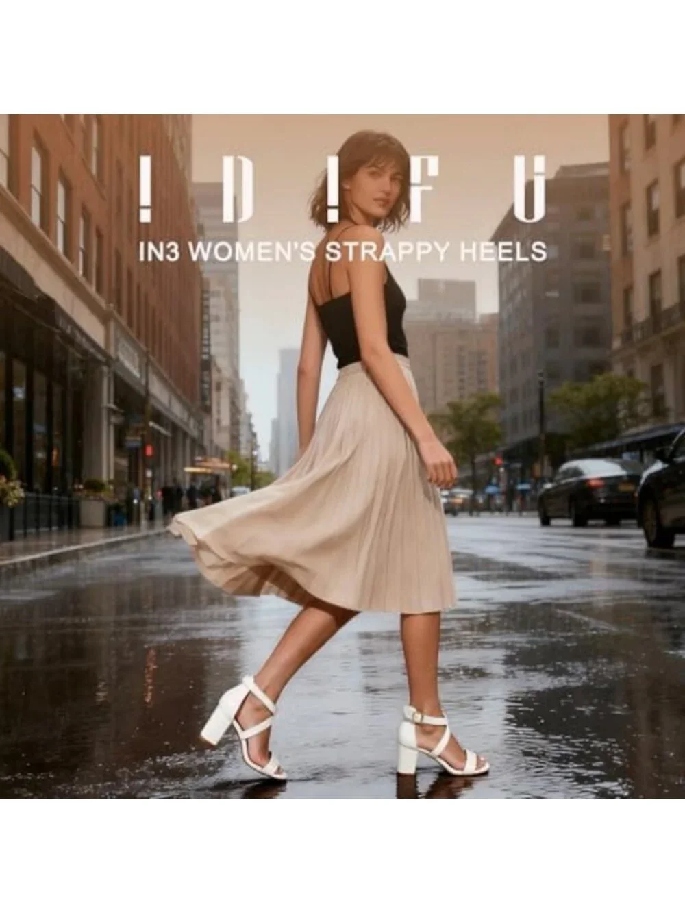 Stylish Strappy Chunky Block Heels - Open Toe Heeled Sandals for Women